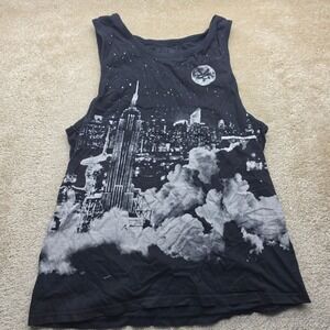 Zoo York Mens NYC Skyline Graphic Tank Top Black White Empire State Building L